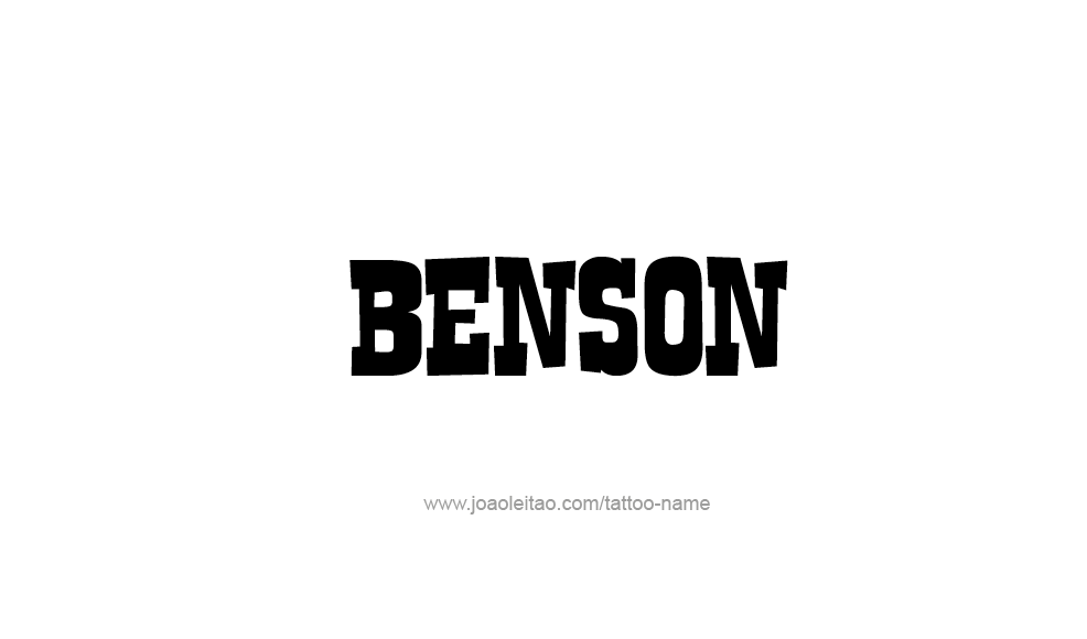 Tattoo Design  Name Benson   