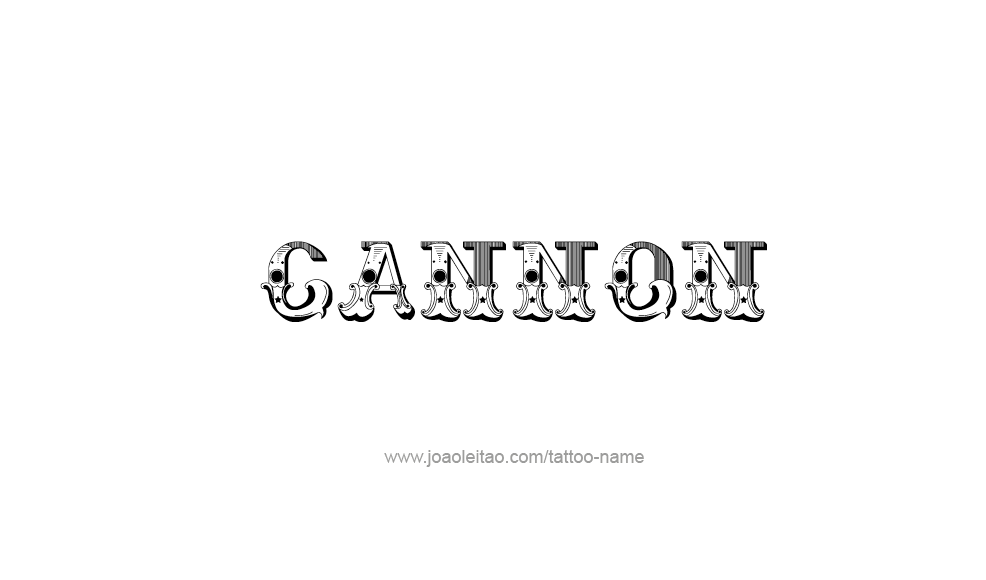 Tattoo Design  Name Cannon   