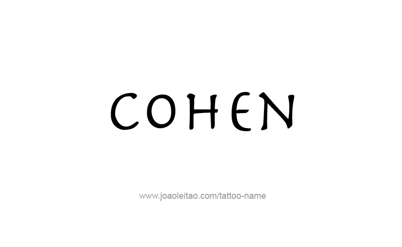 Tattoo Design  Name Cohen   