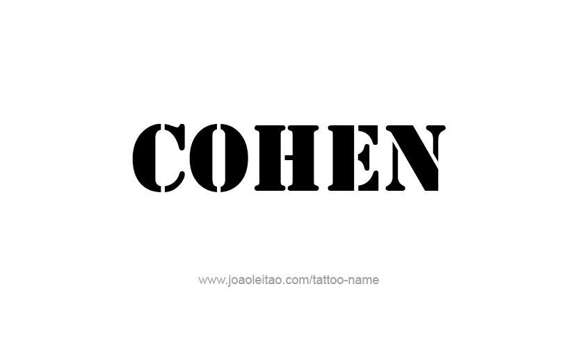 Tattoo Design  Name Cohen   