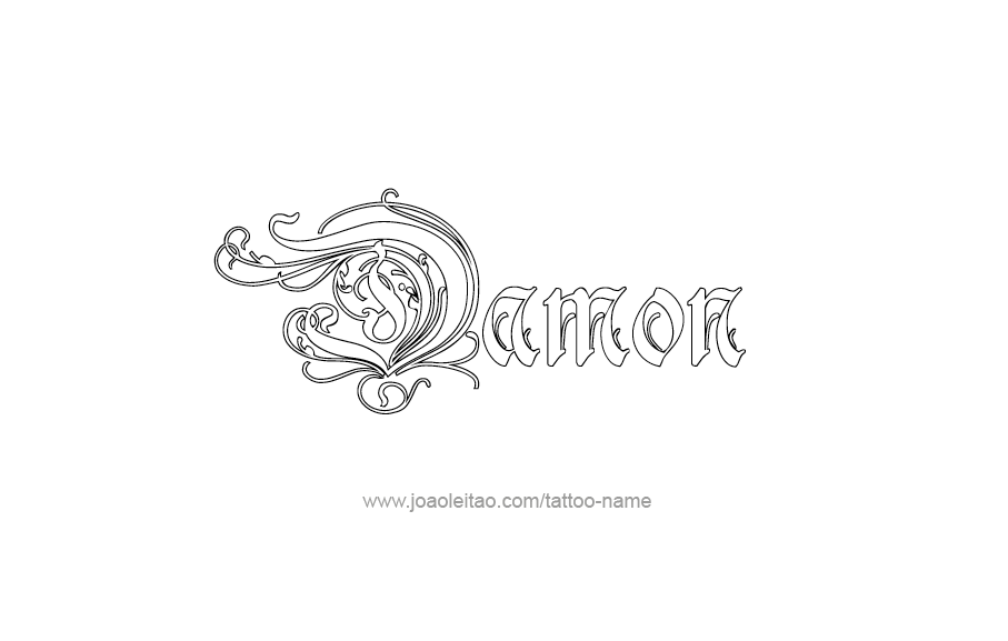 Tattoo Design  Name Damon   