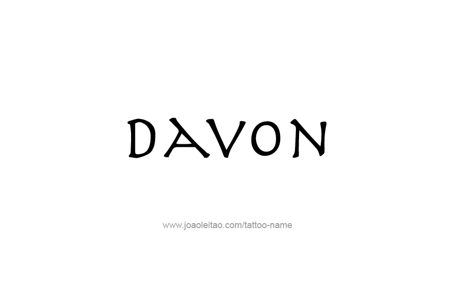 Tattoo Design  Name Davon   