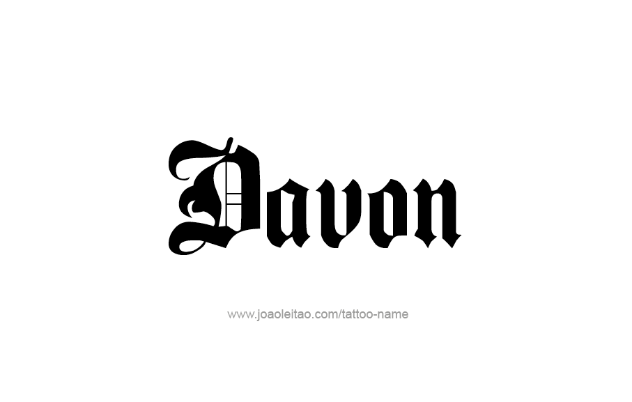 Tattoo Design  Name Davon   