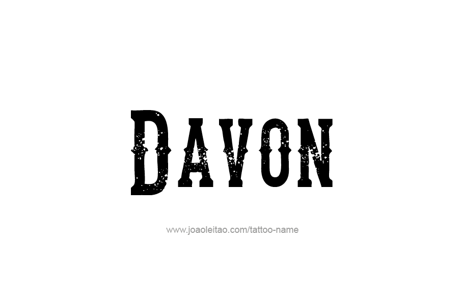 Tattoo Design  Name Davon   