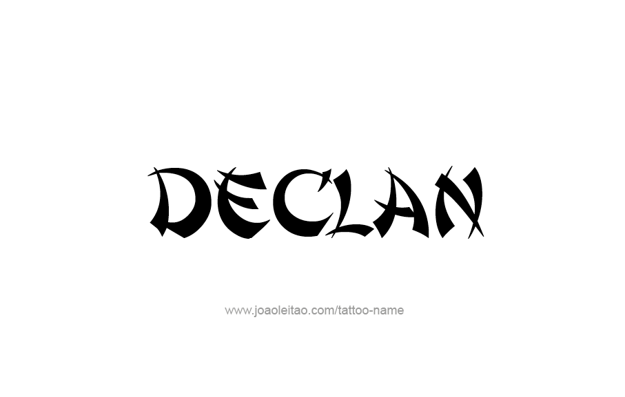 Tattoo Design  Name Declan