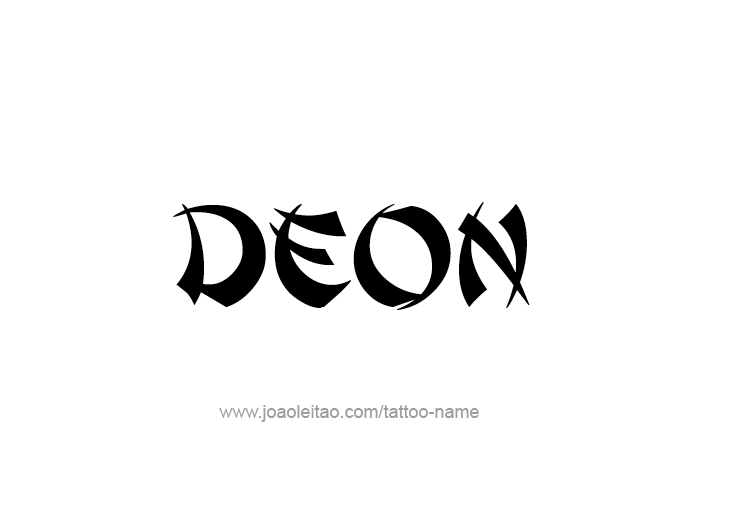 Tattoo Design  Name Deon