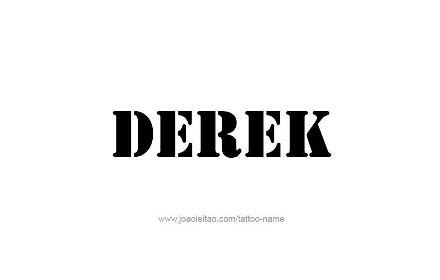 Tattoo Design  Name Derek   