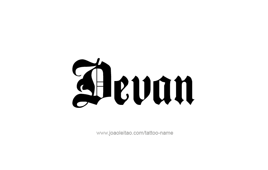 Tattoo Design  Name Devan   