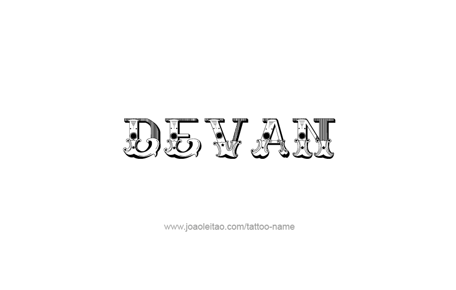 Tattoo Design  Name Devan   
