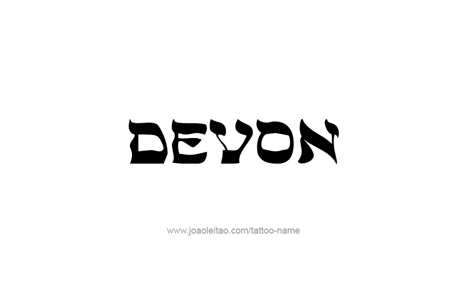 Tattoo Design  Name Devon   