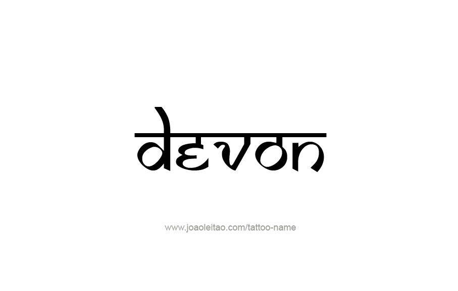 Tattoo Design  Name Devon   