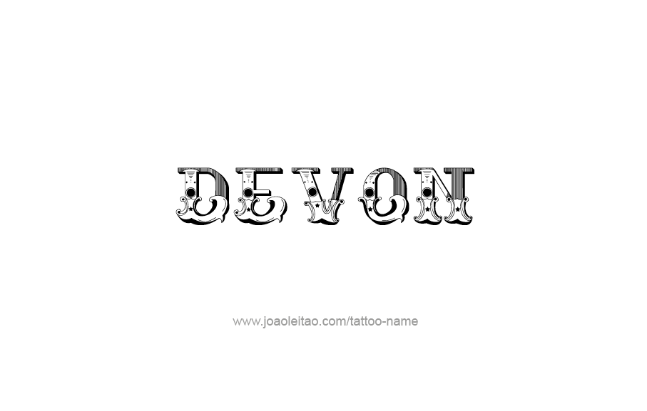 Tattoo Design  Name Devon   