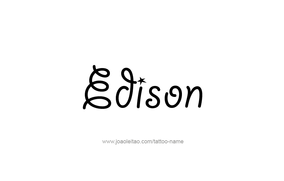 Tattoo Design  Name Edison   