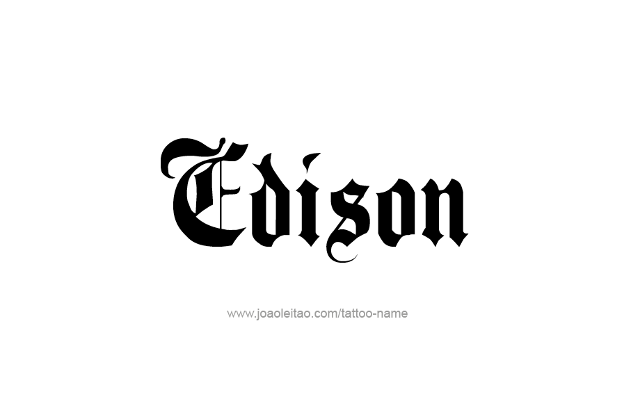 Tattoo Design  Name Edison   
