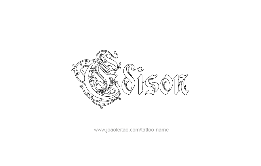 Tattoo Design  Name Edison   