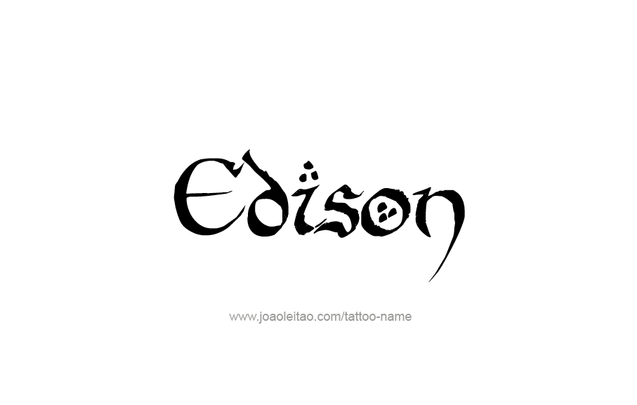 Tattoo Design  Name Edison   