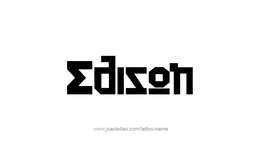 Tattoo Design  Name Edison   