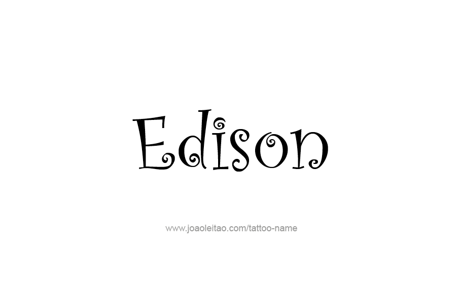 Tattoo Design  Name Edison   