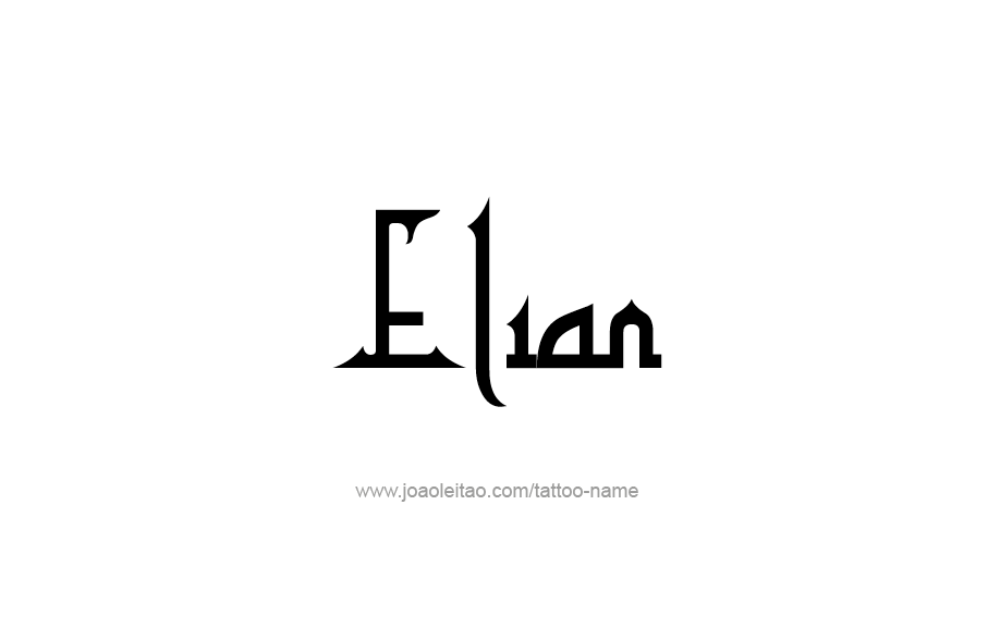 Tattoo Design  Name Elian   