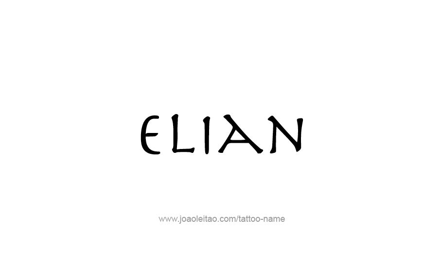 Tattoo Design  Name Elian   