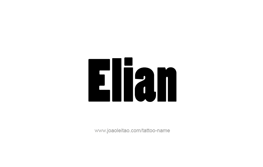 Tattoo Design  Name Elian   