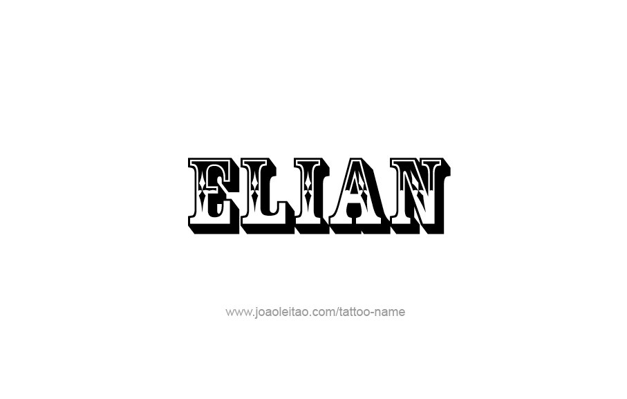 Tattoo Design  Name Elian   