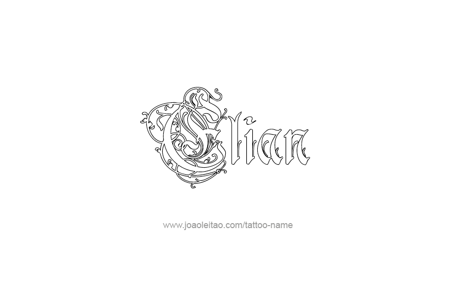 Tattoo Design  Name Elian   