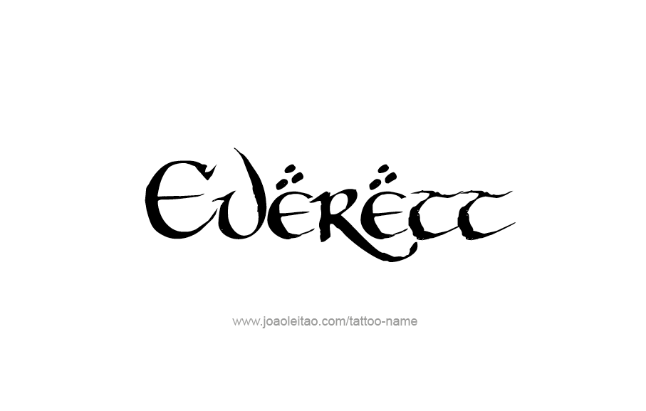 Tattoo Design  Name Everett   