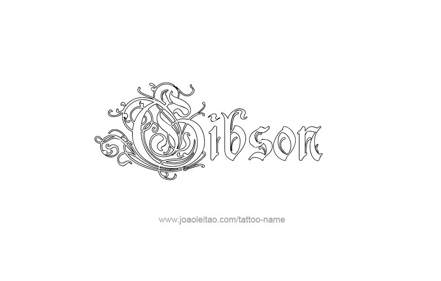 Tattoo Design  Name Gibson   