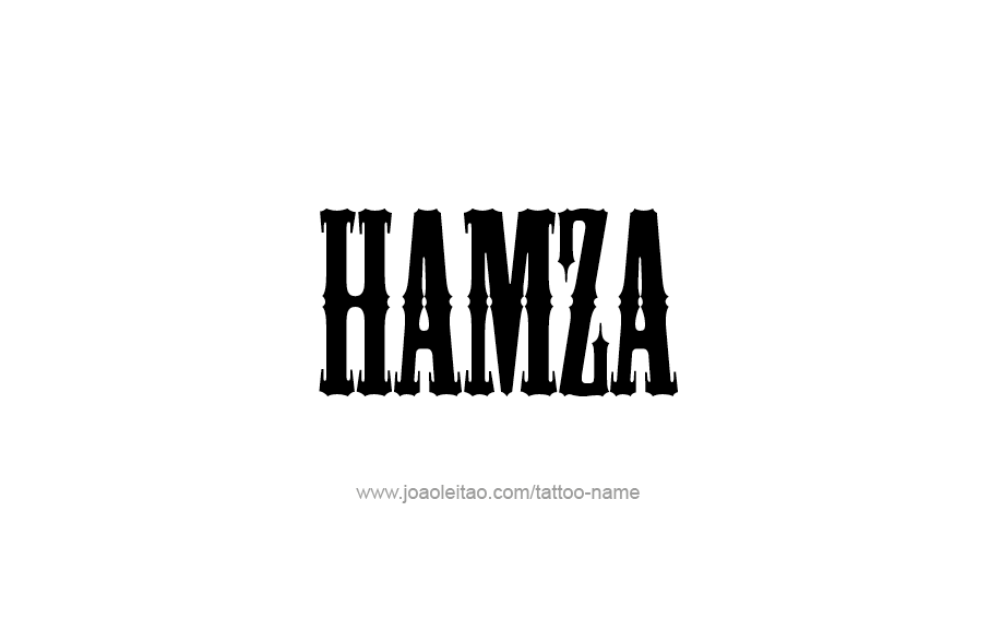 Tattoo Design  Name Hamza   