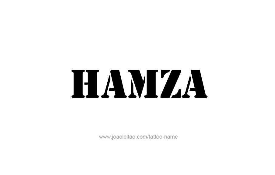 Tattoo Design  Name Hamza   