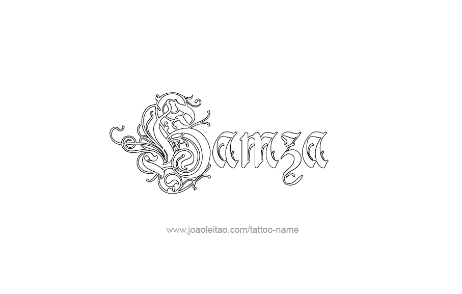 Tattoo Design  Name Hamza   