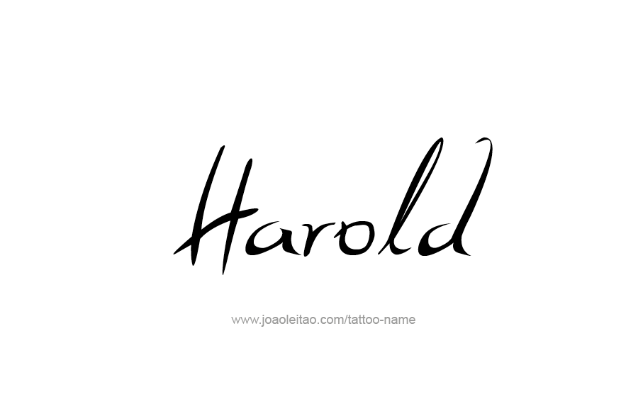 Tattoo Design  Name Harold   