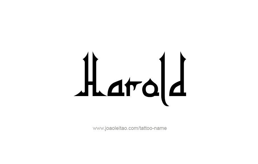 Tattoo Design  Name Harold   