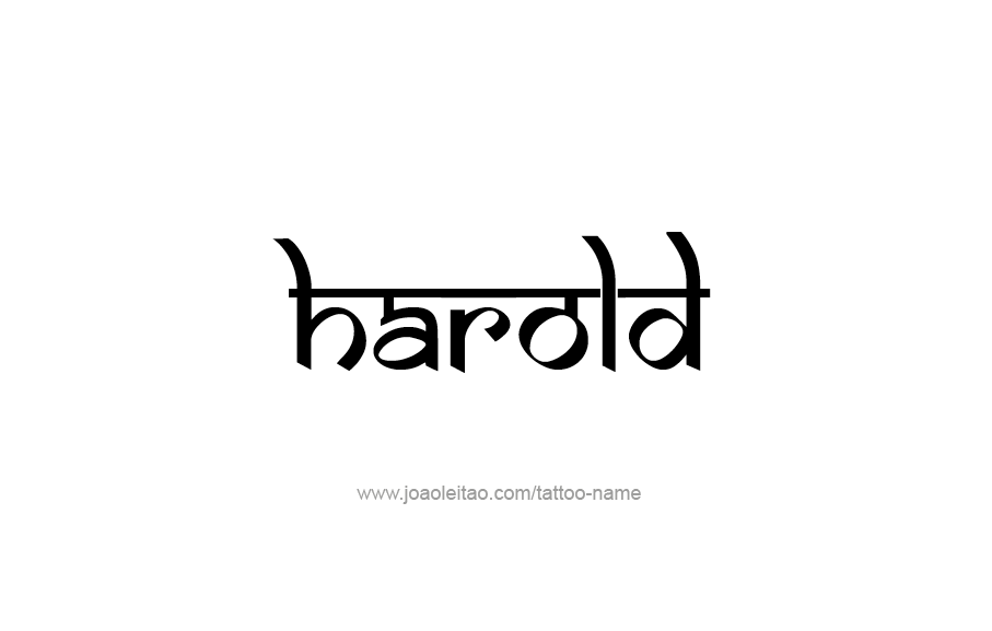 Tattoo Design  Name Harold   