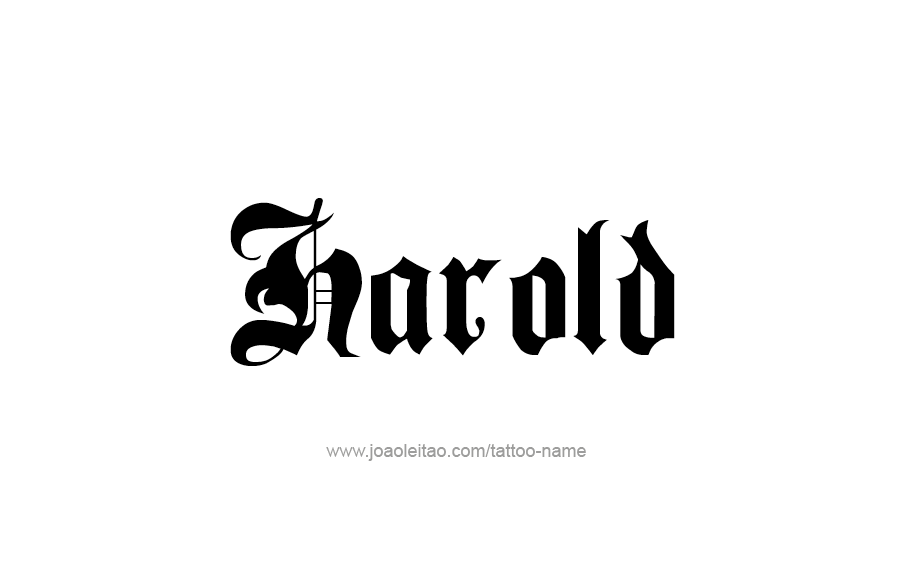 Tattoo Design  Name Harold   