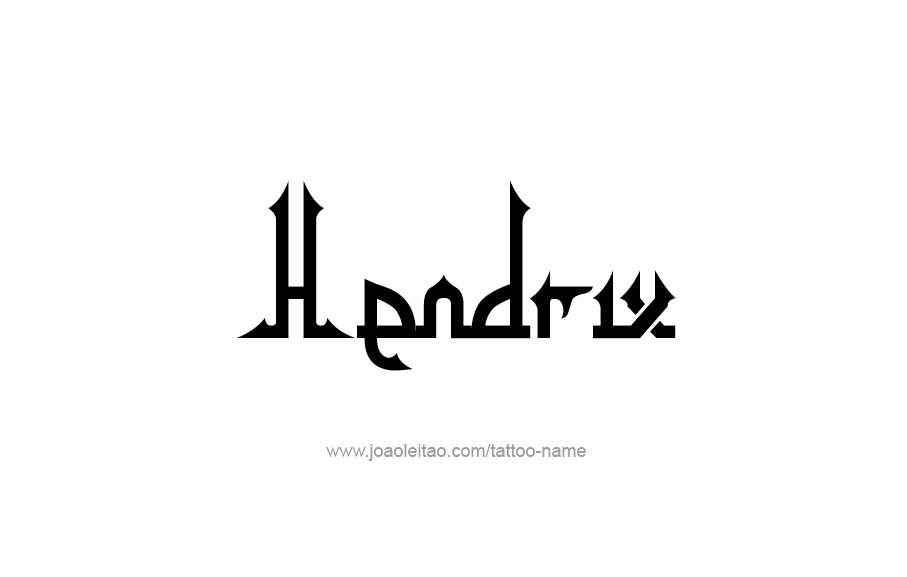 Tattoo Design  Name Hendrix   