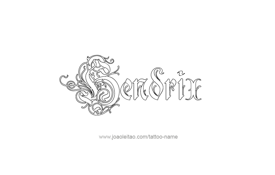 Tattoo Design  Name Hendrix   