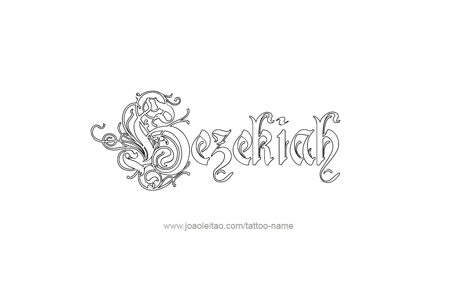 Tattoo Design  Name Hezekiah   