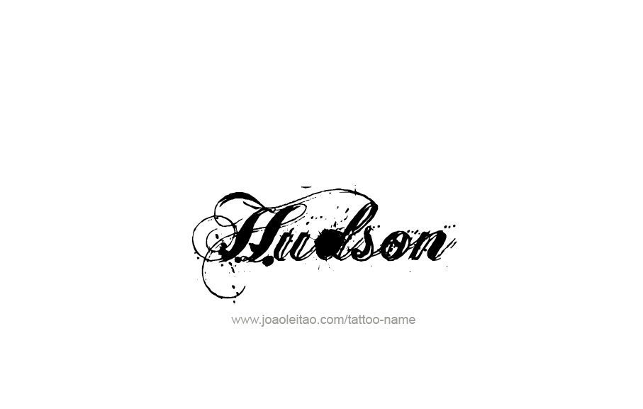 Tattoo Design  Name Hudson   