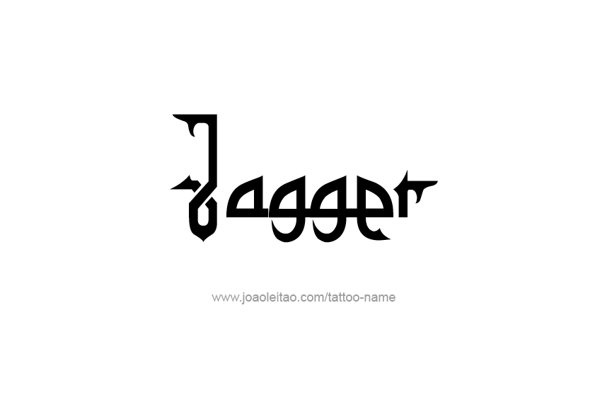 Tattoo Design  Name Jagger   