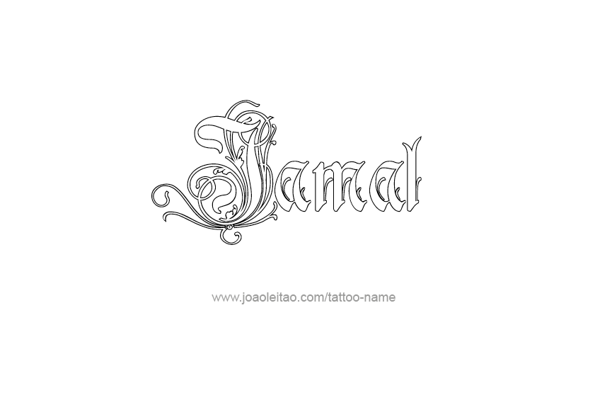 Tattoo Design  Name Jamal   