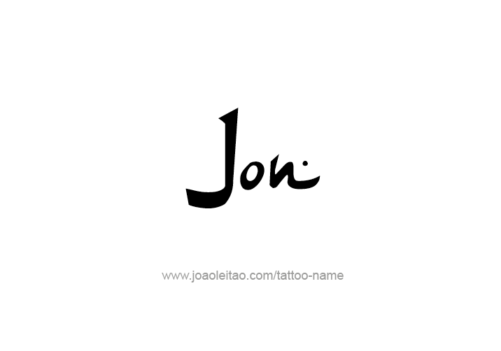 Tattoo Design  Name Jon   