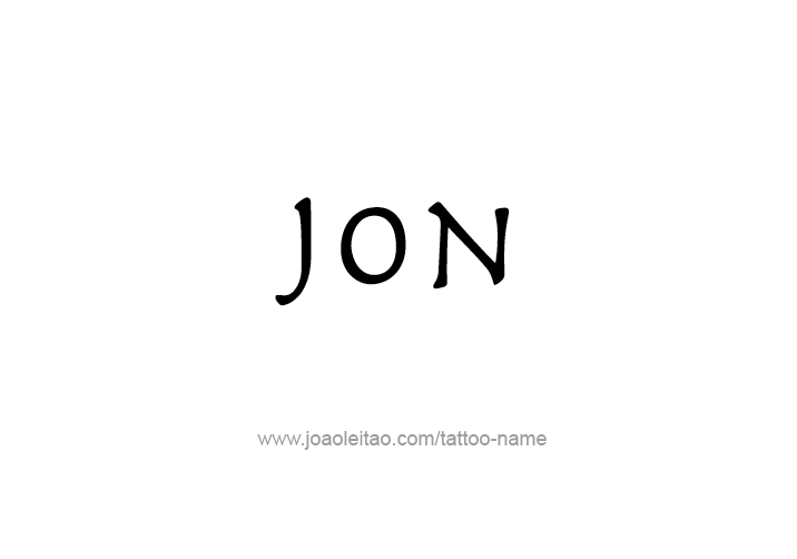 Tattoo Design  Name Jon   