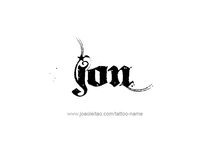 Tattoo Design  Name Jon   