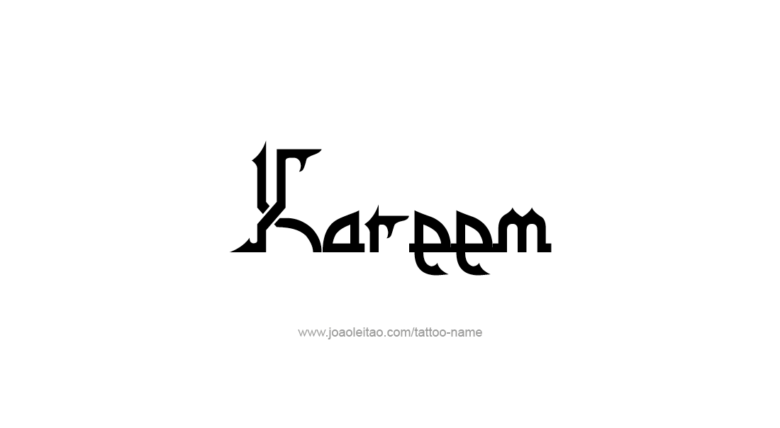 Tattoo Design  Name Kareem   