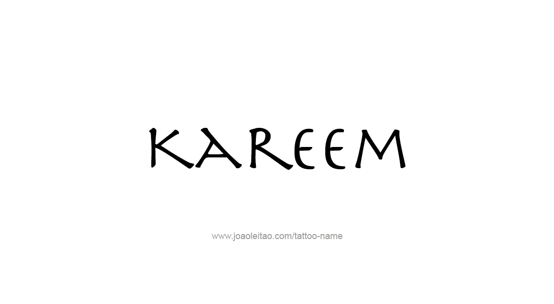 Tattoo Design  Name Kareem   