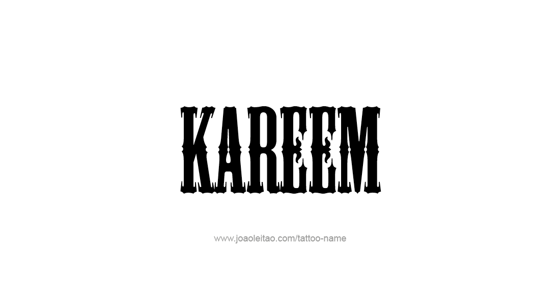 Tattoo Design  Name Kareem   