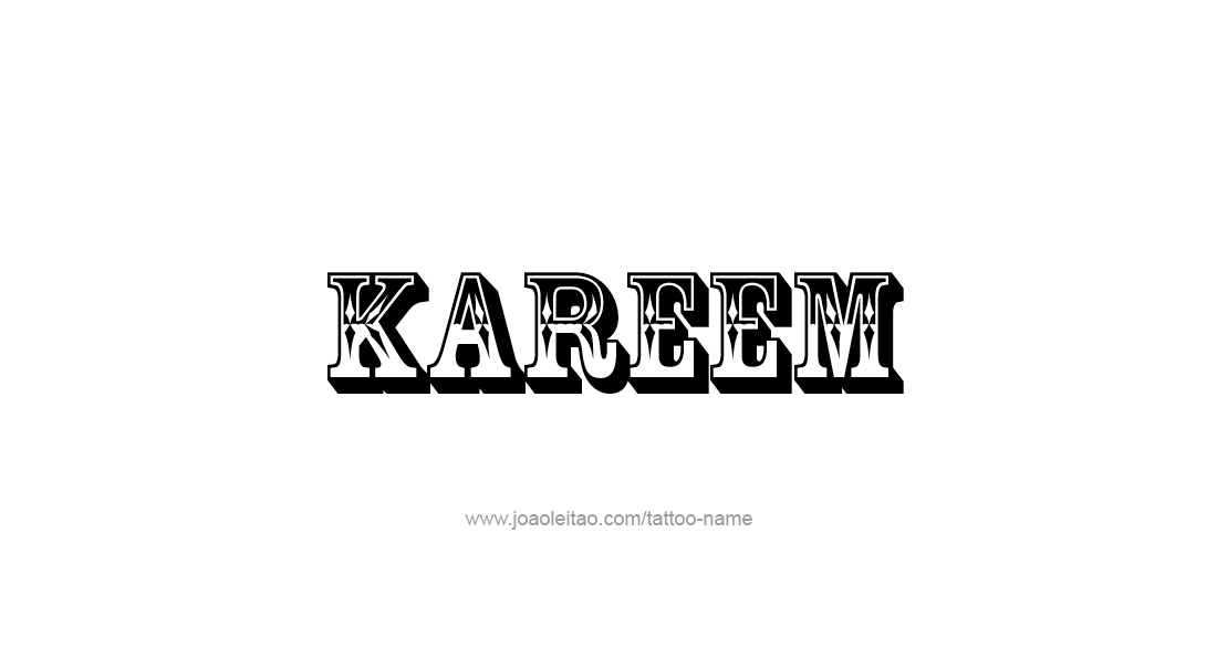 Tattoo Design  Name Kareem   