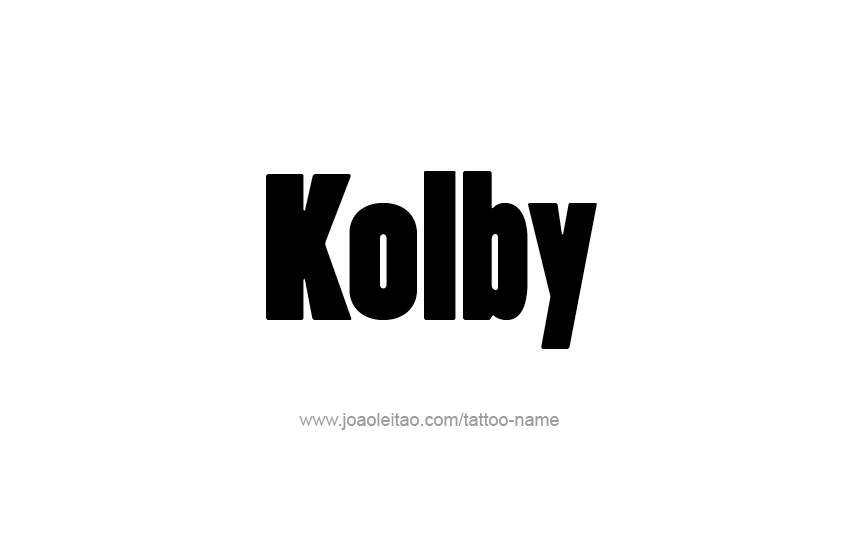 Tattoo Design  Name Kolby   